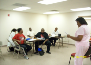Pastor Camelia conducting Grant Writing Workshop for the Greater New Orleans Clergy for Restorative Justice pastors in New Orleans.