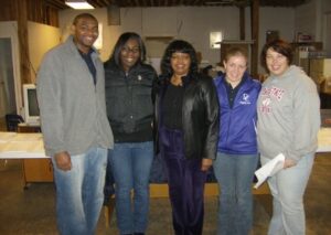 Pastor Camelia with volunteer team of college students who came to NOLA to help with clean up during their spring break.